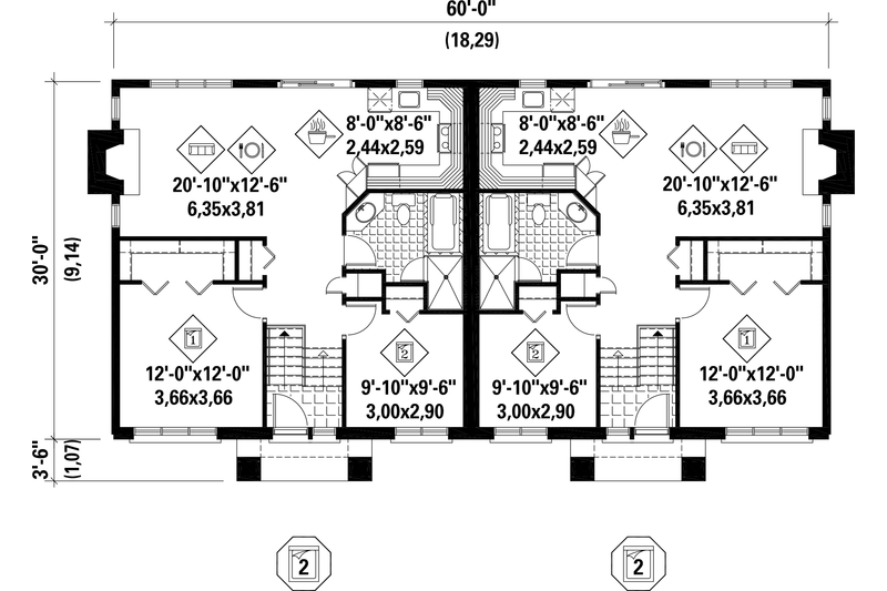 Architectural House Design - Floor Plan - Main Floor for Contemporary House Plan #25-4395 - 4 bed, 2 bath