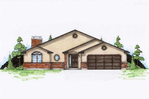 Mediterranean Exterior - Front Elevation Plan #5-230