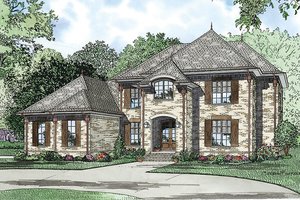 European Exterior - Front Elevation Plan #17-2382