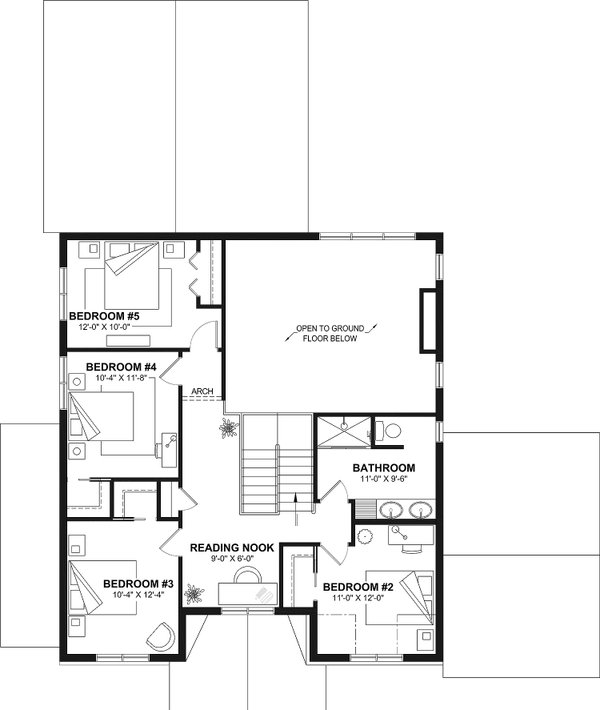 House Blueprint - Farmhouse Floor Plan - Upper Floor Plan #23-2860