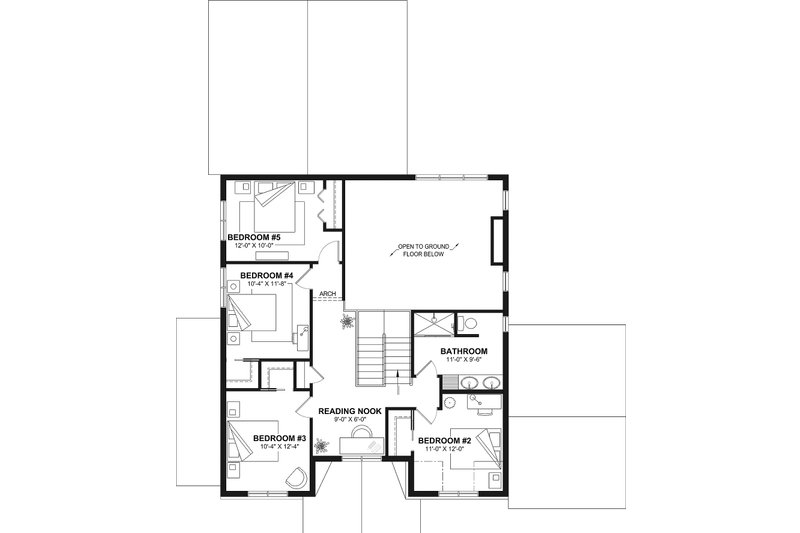 House Blueprint - Floor Plan - Upper Floor for Farmhouse House Plan #23-2860 - 5 bed, 2 bath