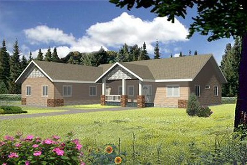 Architectural House Design - Ranch Exterior - Front Elevation Plan #117-392