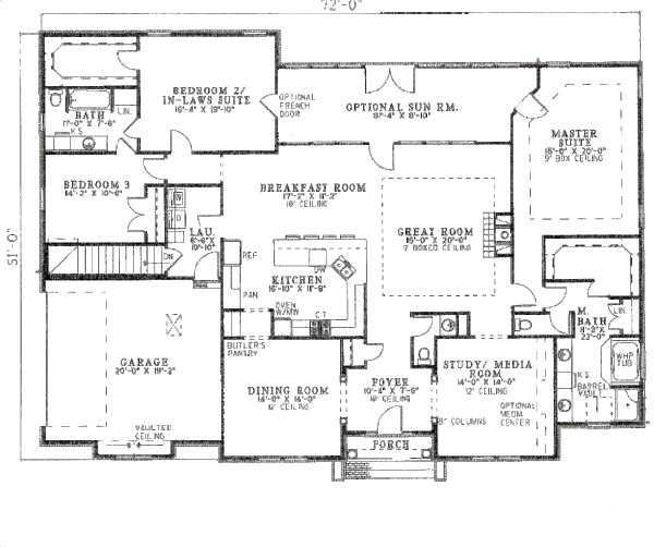 European Floor Plan - Main Floor Plan #17-572
