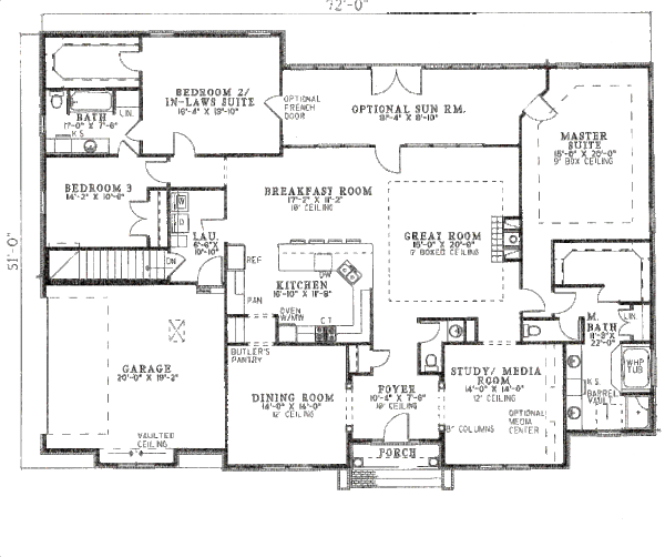Dream House Plan - European Floor Plan - Main Floor Plan #17-572