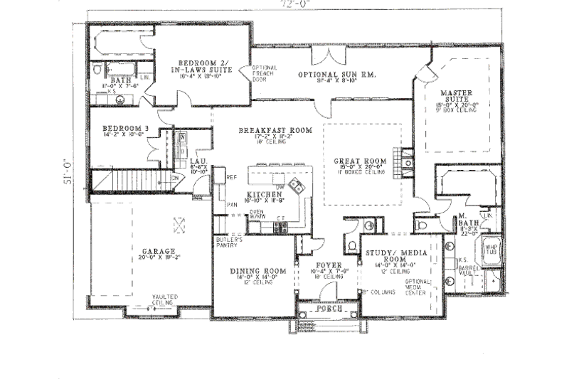 Dream House Plan - Floor Plan - Main Floor for European House Plan #17-572 - 3 bed, 2.5 bath