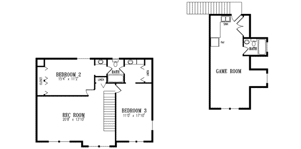 Farmhouse Floor Plan - Upper Floor Plan #1-765