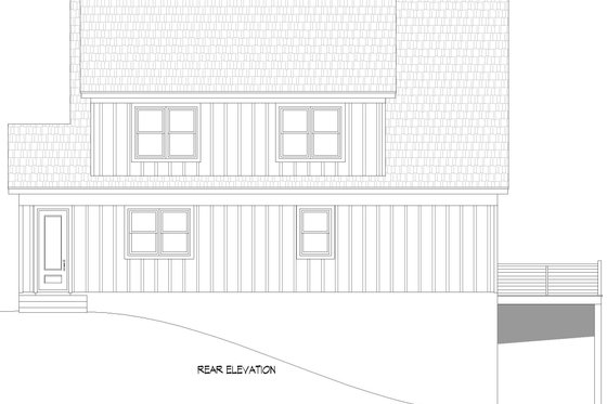 Exterior - Rear Elevation 2 for Country House Plan #932-1315 - 4 bed, 2.5 bath