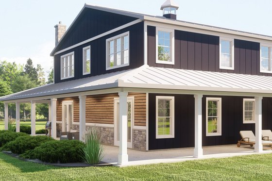 Exterior - Front Elevation 4 for Barndominium House Plan #1064-265 - 3 bed, 3.5 bath