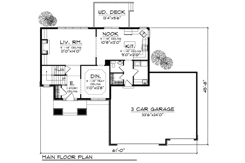 Dream House Plan - Floor Plan - Main Floor for Traditional House Plan #70-684 - 4 bed, 2.5 bath