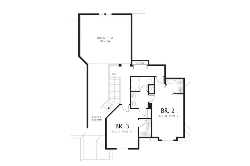 Home Plan - Floor Plan - Upper Floor for European House Plan #48-610 - 3 bed, 2.5 bath