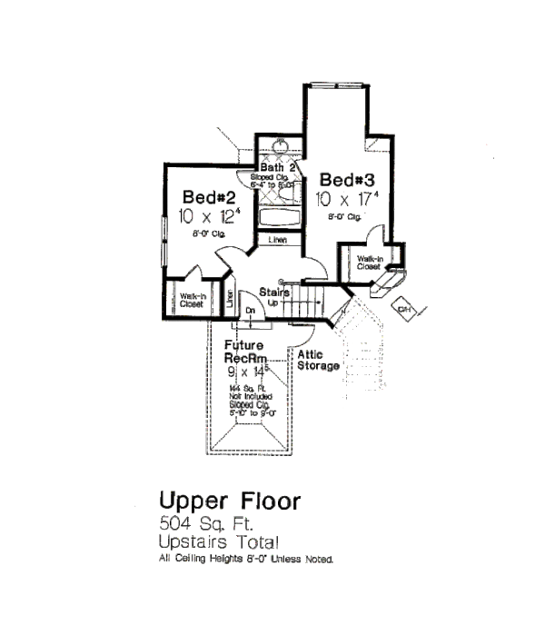 House Plan Design - European Floor Plan - Upper Floor Plan #310-675