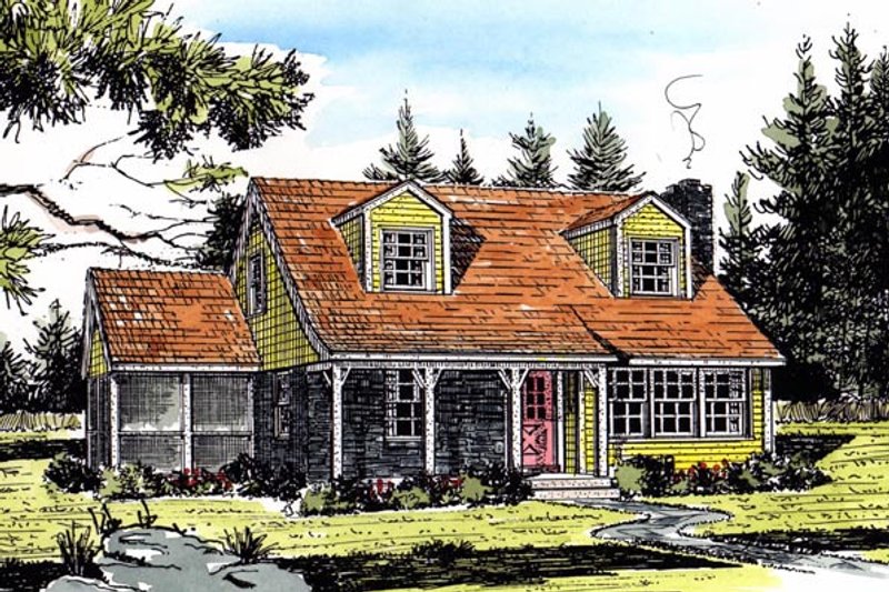 Country Style House Plan - 3 Beds 2 Baths 1397 Sq/Ft Plan #315-102