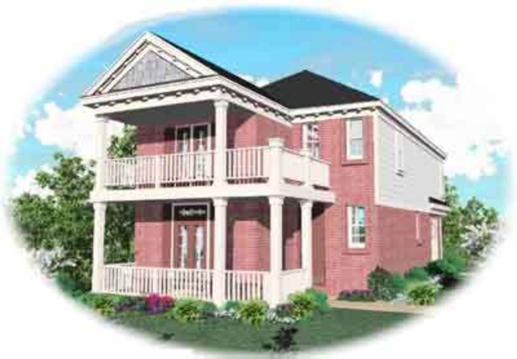 Exterior - Front Elevation 2 for Southern House Plan #81-464 - 3 bed, 2.5 bath
