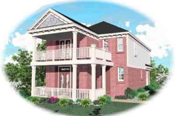 Exterior - Front Elevation for Southern House Plan #81-464 - 3 bed, 2.5 bath