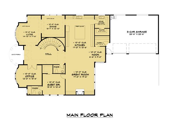 Architectural House Design - Mediterranean Floor Plan - Main Floor Plan #1066-101