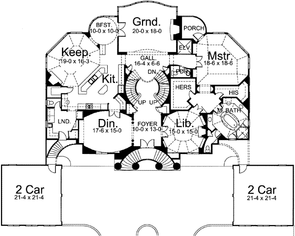 Architectural House Design - Classical Floor Plan - Main Floor Plan #119-191