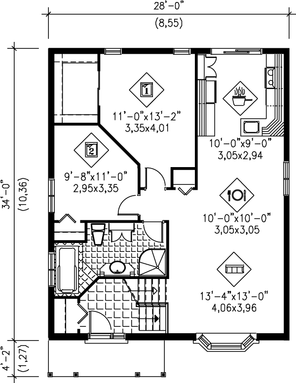 Architectural House Design - Floor Plan - Main Floor Plan #25-1034