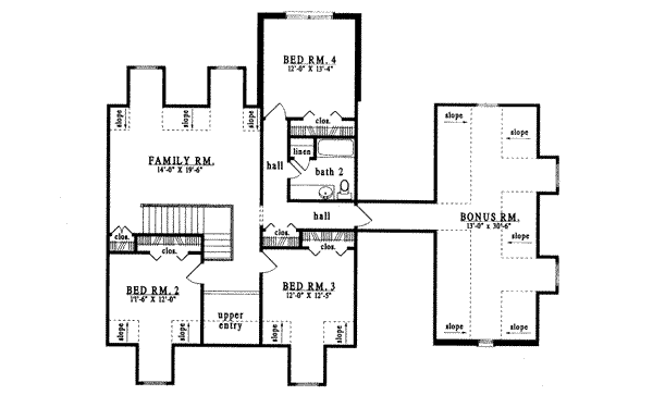 Southern Floor Plan - Upper Floor Plan #42-275