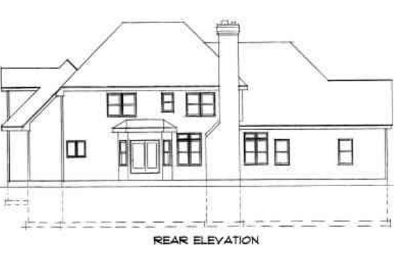 Exterior - Rear Elevation for Traditional House Plan #75-157 - 3 bed, 3 bath