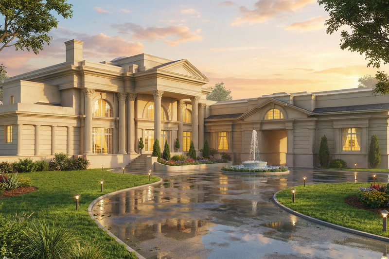 House Plan Design - Exterior - Front Elevation 3 for Classical House Plan #119-164 - 5 bed, 6.5 bath