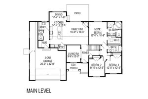 Floor Plan - Main Floor for Craftsman House Plan #920-38 - 5 bed, 3.5 bath