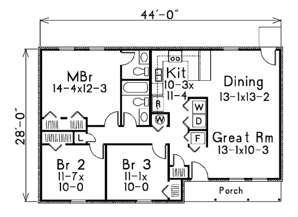 Colonial Floor Plan - Main Floor Plan #57-530