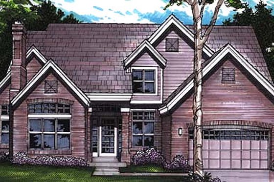 Exterior - Front Elevation for Country House Plan #320-460 - 4 bed, 2.5 bath