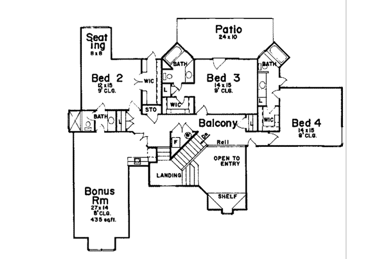 House Plan Design - Floor Plan - Upper Floor for European House Plan #52-143 - 4 bed, 4.5 bath