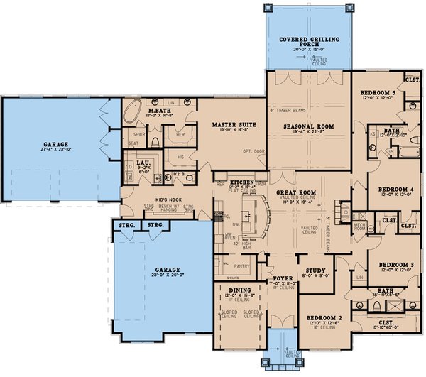 House Blueprint - European Floor Plan - Main Floor Plan #923-270