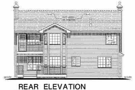 Exterior - Rear Elevation for Traditional House Plan #18-263 - 4 bed, 2.5 bath