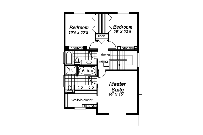 House Plan Design - Floor Plan - Upper Floor for Cottage House Plan #18-289 - 3 bed, 3 bath