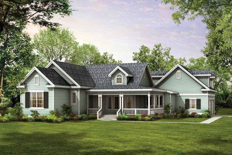 Country Style House Plan - 3 Beds 2 Baths 1937 Sq/Ft Plan #72-122