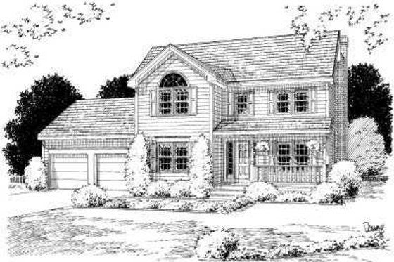 Exterior - Front Elevation for Traditional House Plan #75-165 - 3 bed, 2.5 bath