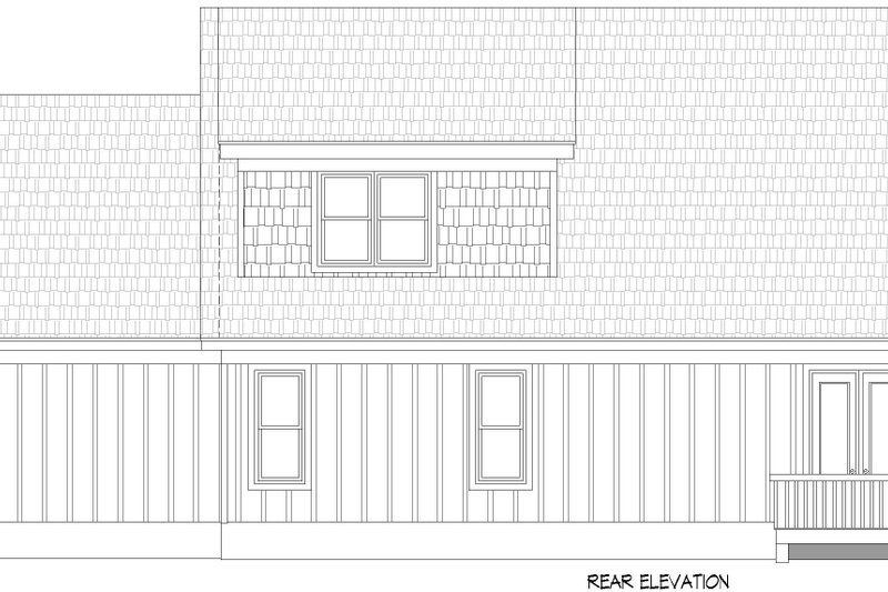 House Design - Exterior - Rear Elevation for Country House Plan #932-1054 - 3 bed, 2.5 bath
