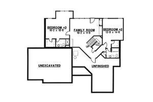 Floor Plan - Lower Floor for European House Plan #67-125 - 3 bed, 4 bath