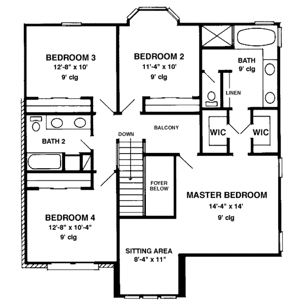 House Plan Design - European Floor Plan - Upper Floor Plan #410-205