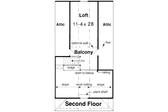 Floor Plan - Upper Floor for Country House Plan #312-437 - 3 bed, 1 bath