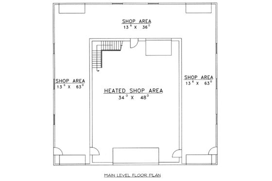 Floor Plan - Main Floor for Country House Plan #117-483, 0 bath