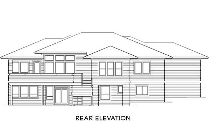 Home Plan - Exterior - Rear Elevation for Prairie House Plan #48-293 - 4 bed, 3.5 bath