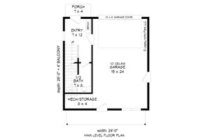 Floor Plan - Main Floor for Modern House Plan #932-596 - 1 bed, 1.5 bath
