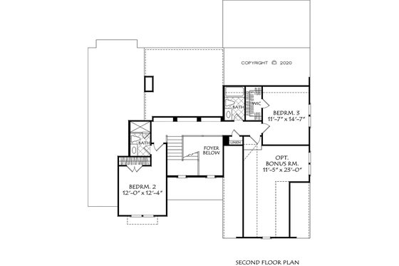 Floor Plan - Upper Floor for Farmhouse House Plan #927-1010 - 4 bed, 4.5 bath