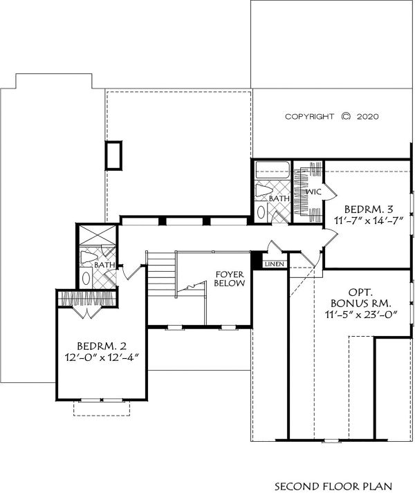 House Blueprint - Farmhouse Floor Plan - Upper Floor Plan #927-1010