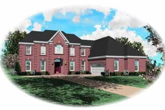 Exterior - Front Elevation for European House Plan #81-319 - 4 bed, 3.5 bath