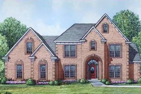 Exterior - Front Elevation for Traditional House Plan #424-49 - 5 bed, 4 bath