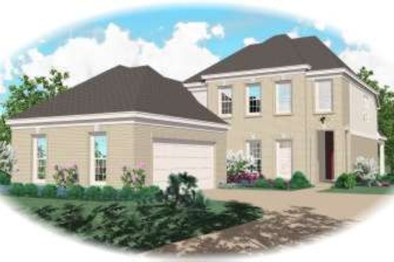 Exterior - Front Elevation for Colonial House Plan #81-1461 - 3 bed, 2.5 bath