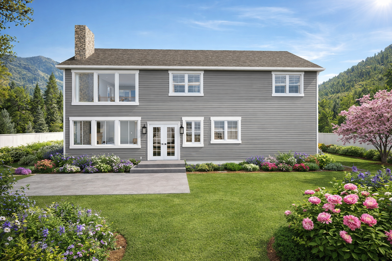 House Blueprint - Exterior - Rear Elevation 1 for Traditional House Plan #1060-472 - 3 bed, 2.5 bath