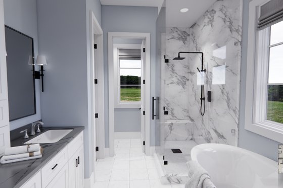 Interior - Master Bathroom for Farmhouse House Plan #51-1228 - 3 bed, 2 bath