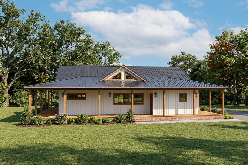 House Blueprint - Exterior - Rear Elevation for Farmhouse House Plan #126-255 - 3 bed, 2.5 bath