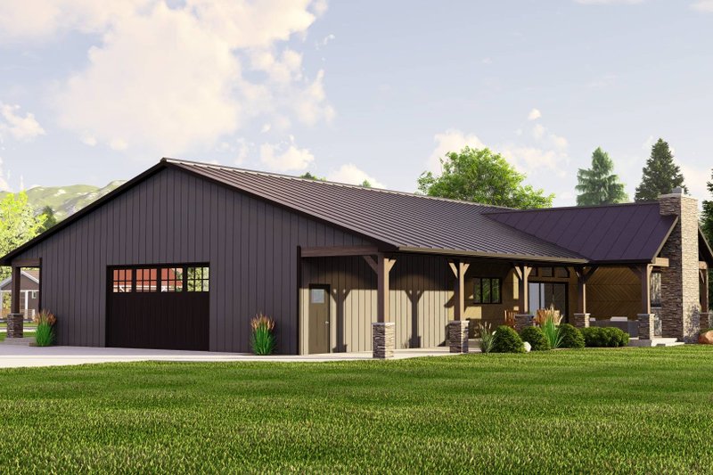 Barndominium Style House Plan - 3 Beds 2 Baths 2030 Sq/Ft Plan #1064 ...