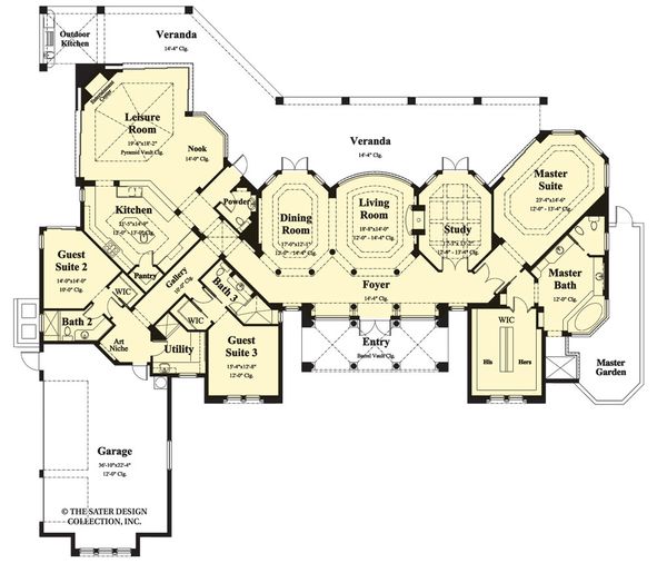 House Design - Mediterranean Floor Plan - Main Floor Plan #930-192